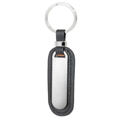 Executive Metal and Faux Leather Keychains