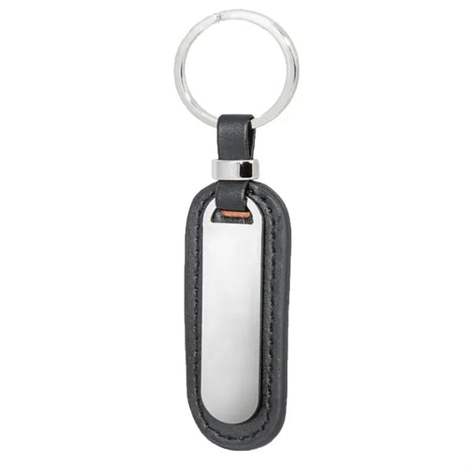 Executive Metal and Faux Leather Keychains