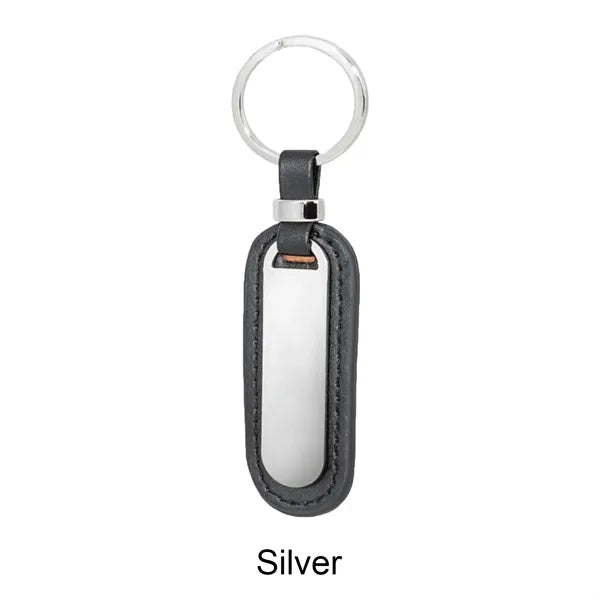 Executive Metal and Faux Leather Keychains