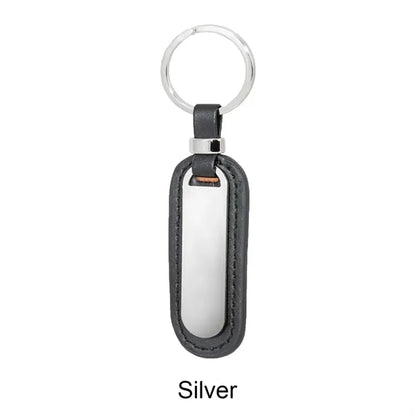 Executive Metal and Faux Leather Keychains