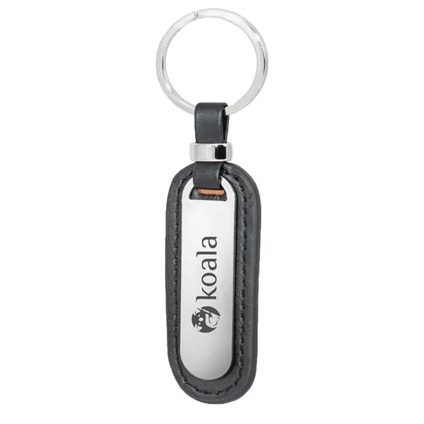 Executive Metal and Faux Leather Keychains