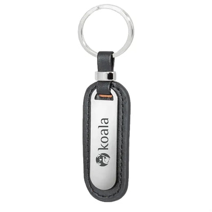 Executive Metal and Faux Leather Keychains