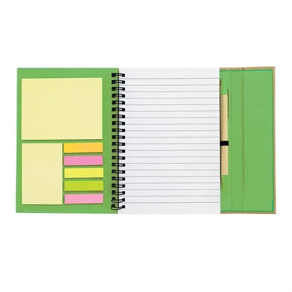 Spiral Notebook With Sticky Notes And Flags