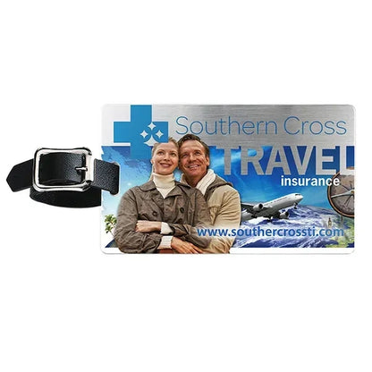 Brushed Aluminum Slip-In Pocket Luggage Tag