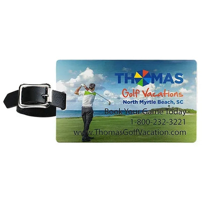 Brushed Aluminum Slip-In Pocket Luggage Tag