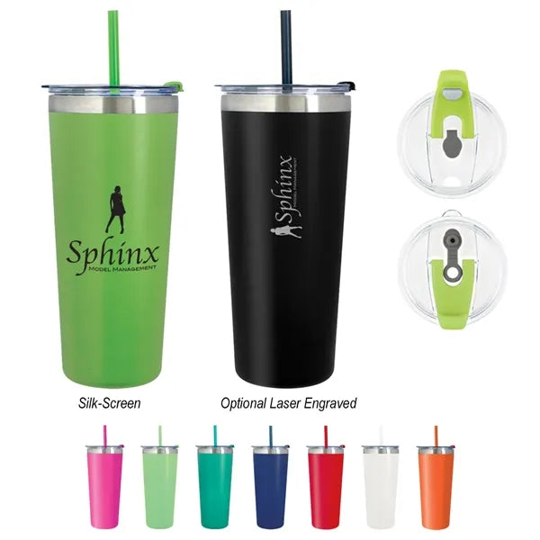 24 Oz. Two-Tone Mountain Tumbler with Straw