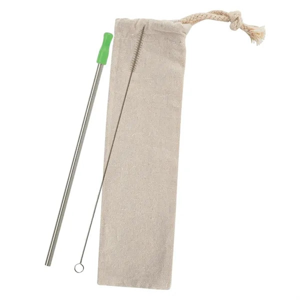 Stainless Straw Kit With Cotton Pouch