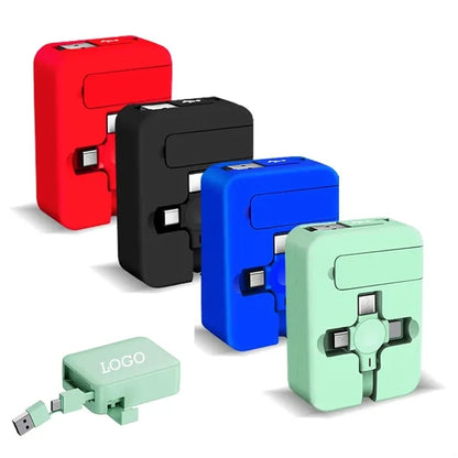 4-Piece 3-in-1 Retractable Multi-Device Fast Charging Cable
