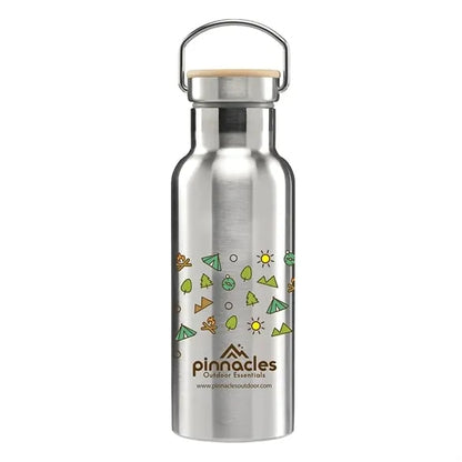 17 oz. Double Wall Stainless Steel Bottle with Bamboo Cap