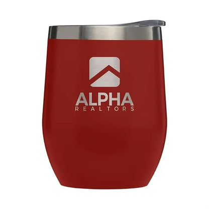 Escape - 11 oz. Double-Wall Stainless Wine Cup - Laser