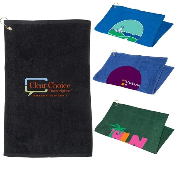 Golf Towel with Grommet and Hook 16" x 25"