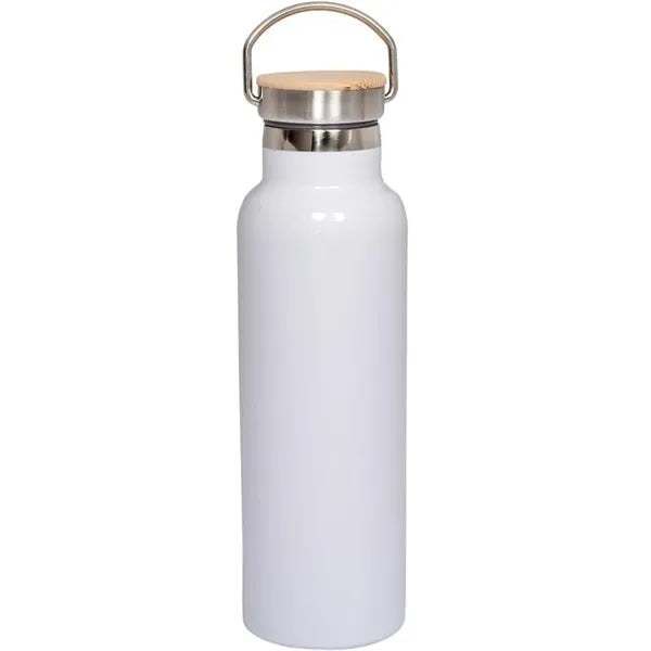20 Oz. Double-Wall Bottle with Bamboo Lid in Rose Gold