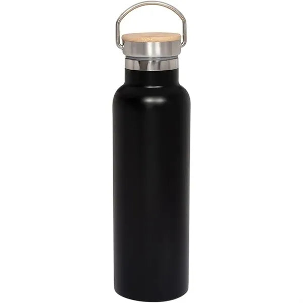 20 Oz. Double-Wall Bottle with Bamboo Lid in Rose Gold