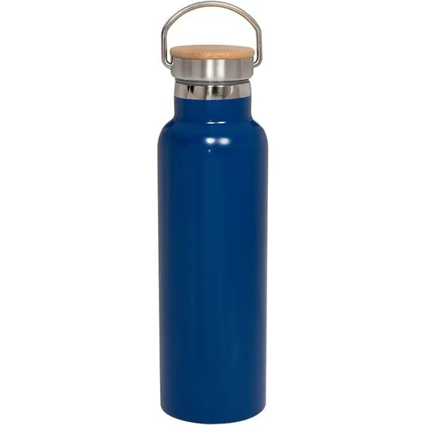 20 Oz. Double-Wall Bottle with Bamboo Lid in Rose Gold