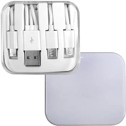 3-in-1 Charging Cable in Square Case