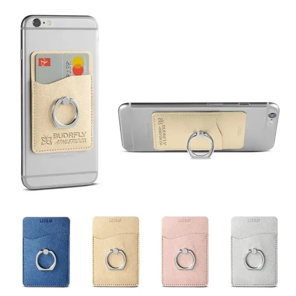 Leeman Shimmer Card Holder w/ Metal Ring Phone Stand