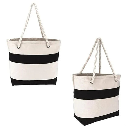 Cotton Resort Tote with Rope Handle