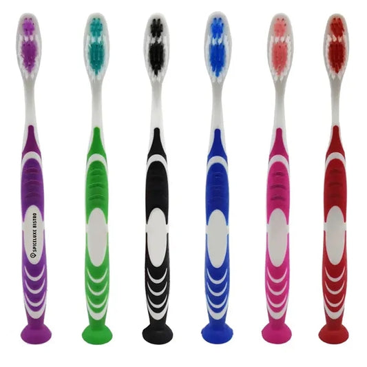 Stand Up Suction Toothbrush With Tongue Scraper