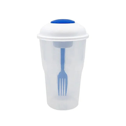 Salad Shaker Container with Fork and Dressing Container