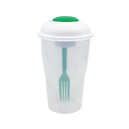 Salad Shaker Container with Fork and Dressing Container
