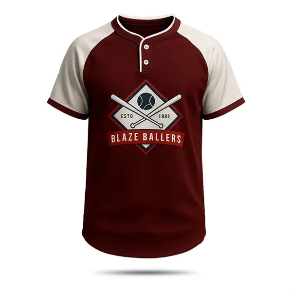 Men's Baseball Jersey 2 Button Sublimated 200G Interlock