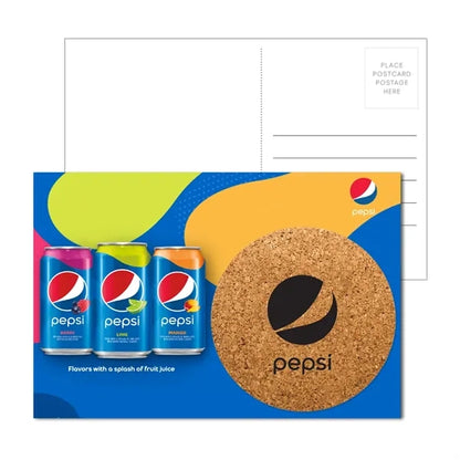 Post Card with Round Cork Coaster
