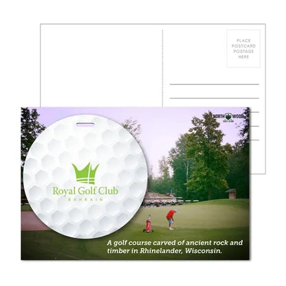 Post Card With Full-Color Golf Luggage Tag
