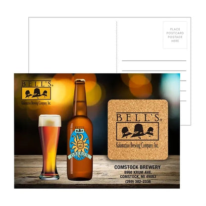 Post Card with Square Cork Coaster