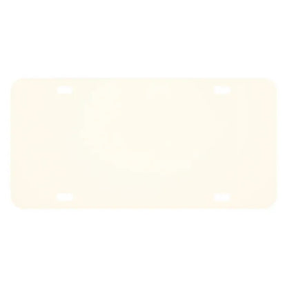 Custom White Poly Plastic License Plate
