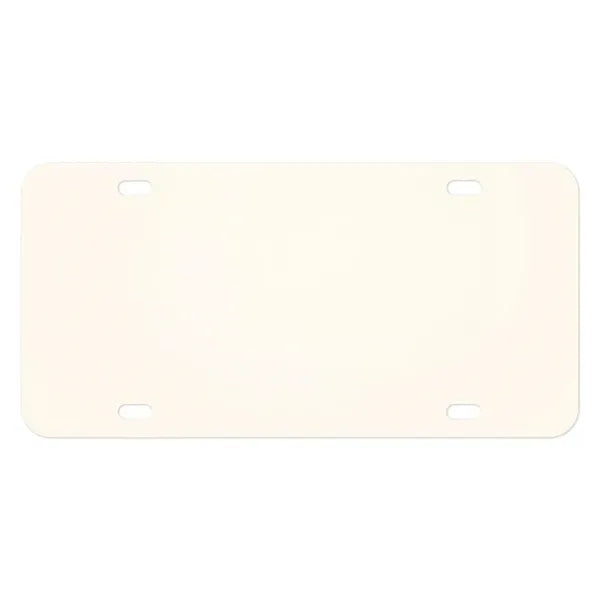 Custom White Poly Plastic License Plate