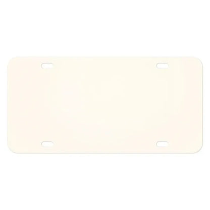 Custom White Poly Plastic License Plate