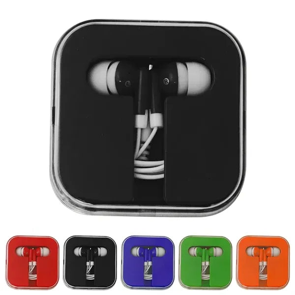 Ear Buds with Colored Square Case