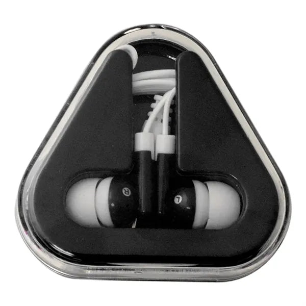 Ear Buds with Colored Triangle Case
