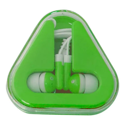 Ear Buds with Colored Triangle Case