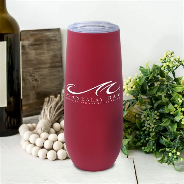 14 oz Stainless Steel Champagne Flute with Rubberized Finish