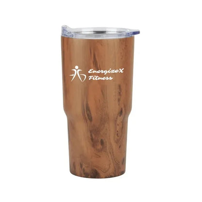 Contoured 20 oz Wood Tone Stainless Steel Tumbler