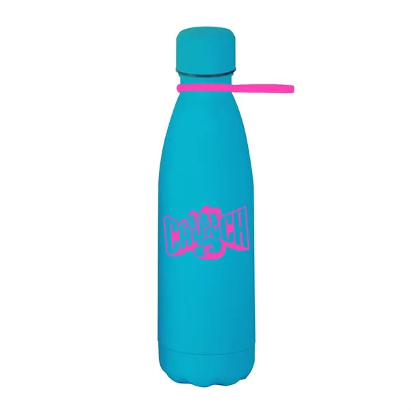 17 oz Matte Finish Stainless Steel Bottle W/ Silicone Strap