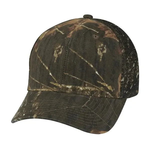 Cotton and Polyester Oak Hunters Cap w/ a Mesh back texture