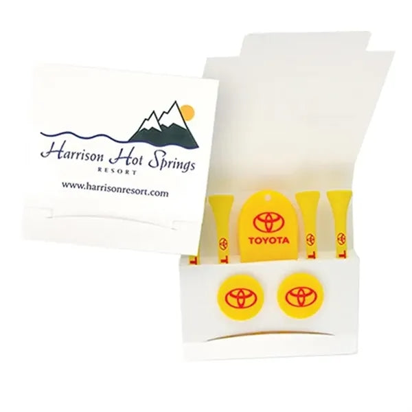 Matchbook Packet w/ 4 Tees, Divot Tool & 2 Ball Markers