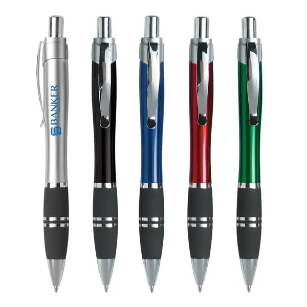 Medium Point Silver Plunger Pen