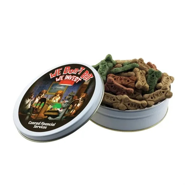 Bone-Shaped Dog Treats in Colored Large Tin