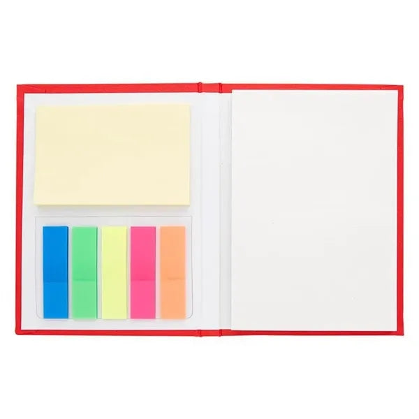 Notepad with Neon Sticky Notes and Flags