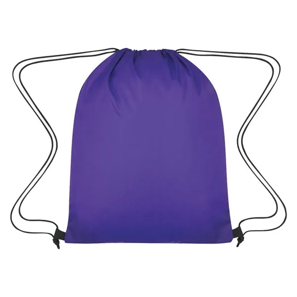 Drawstring Bag with Zippered Front Pockets