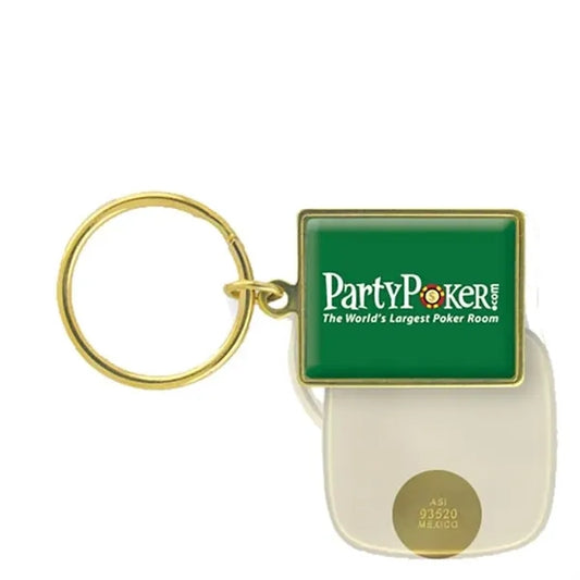 Keychain - Rectangle Solid Brass Domed 1 1/8"x1 1/2"