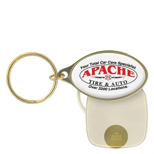 Keychain - Oval Solid Brass Domed Keytag 1 1/4"x2"