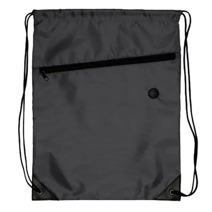 Drawstring Backpack - Drawstring Sports Bag w/ Front Zipper