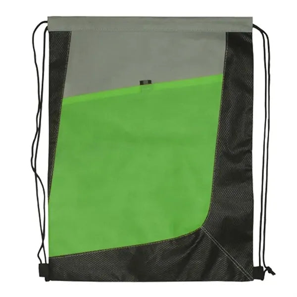 Drawstring Backpack - Non-Woven Tri Color Drawstring Bag
