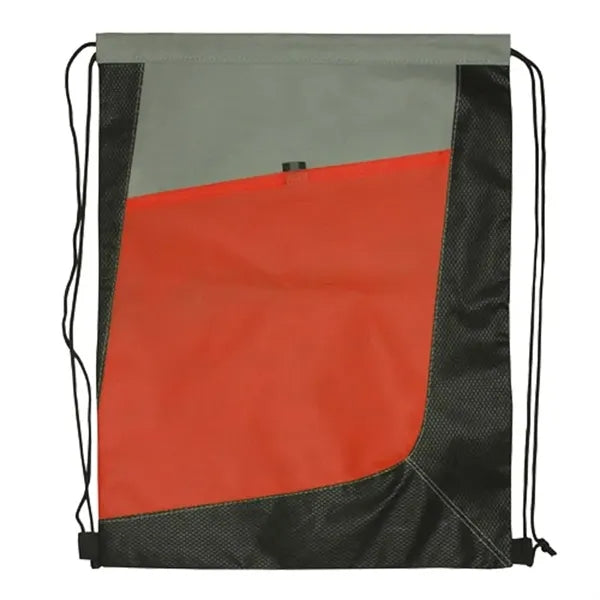 Drawstring Backpack - Non-Woven Tri Color Drawstring Bag