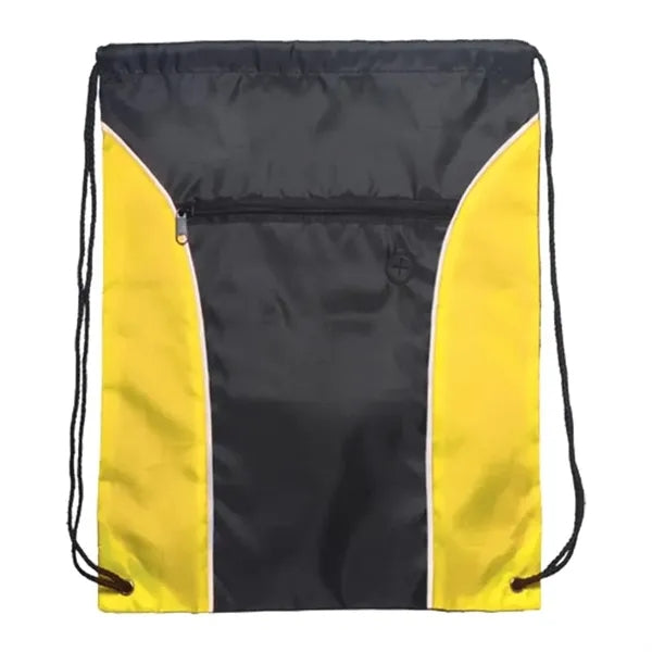 Drawstring Backpack - Two Tone Polyester Drawstring Bags
