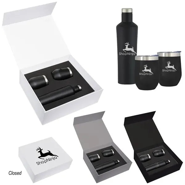 Gravender Wine Glass and Stainless Steel Bottle